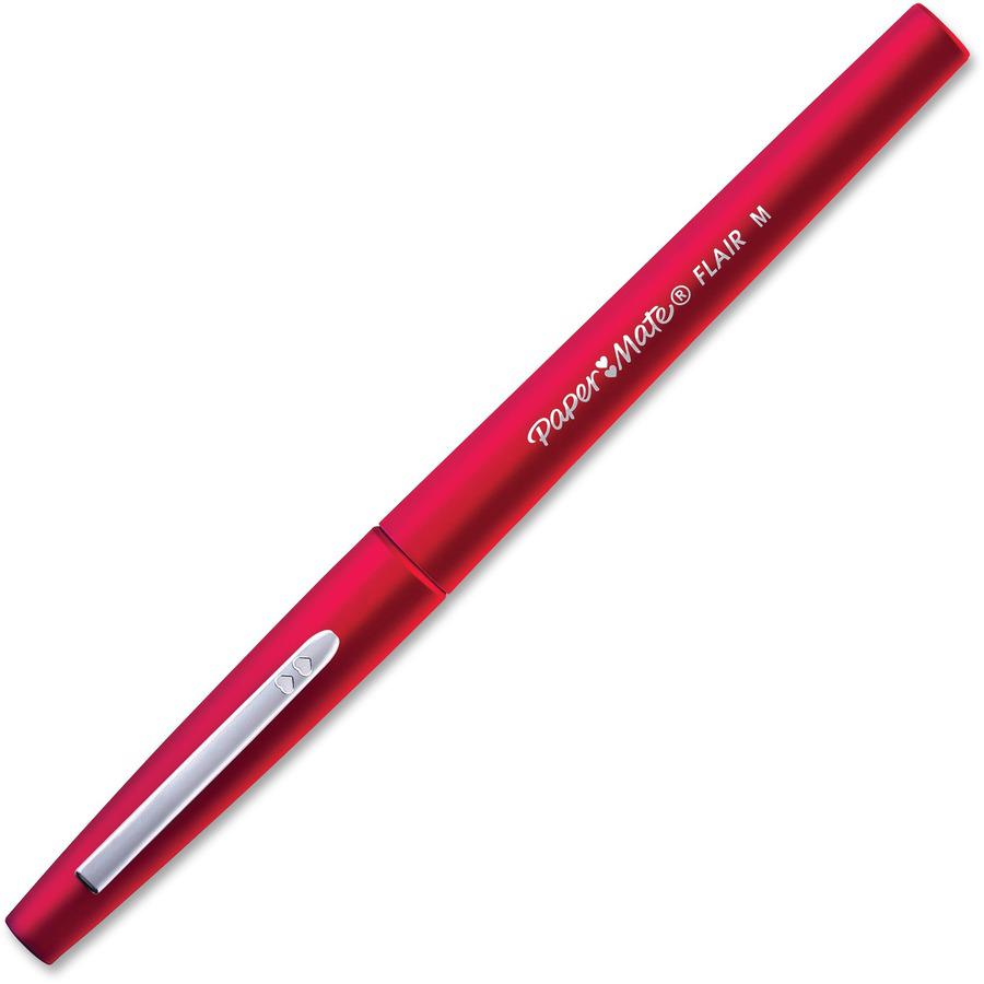 Paper Mate Flair Medium Point Porous Markers - Medium Pen Point - 1.4 mm Pen Point Size - Bullet Pen Point Style - Red Water Based Ink - Red Barrel - Felt Tip - 36 / Pack. Picture 9