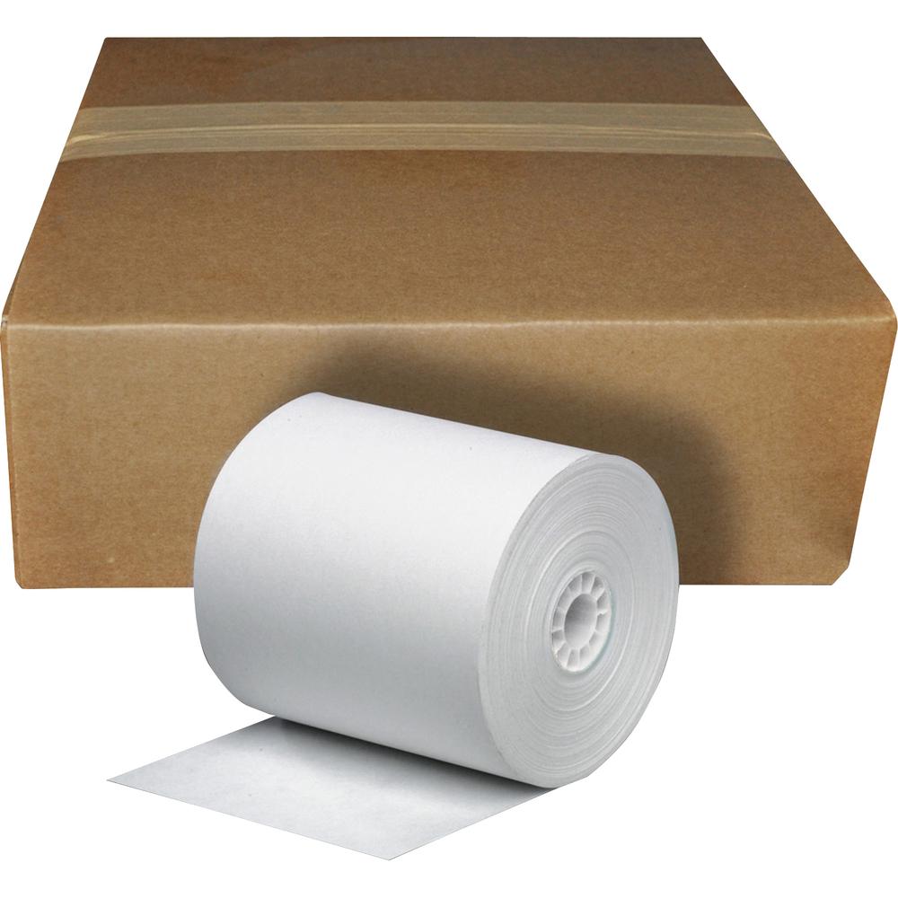 Business Source 1-Ply Adding Machine Rolls - 3" x 165 ft - 50 / Carton - Sustainable Forestry Initiative (SFI) - Lint-free, End of Paper Indicator, Single Ply - White. Picture 2