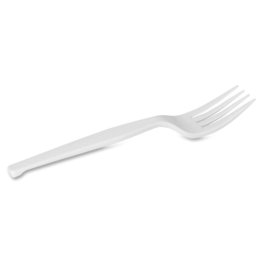 Dixie Medium-weight Disposable Forks Grab-N-Go by GP Pro - 100 / Box - 10/Carton - Fork - 1000 x Fork - White. Picture 4