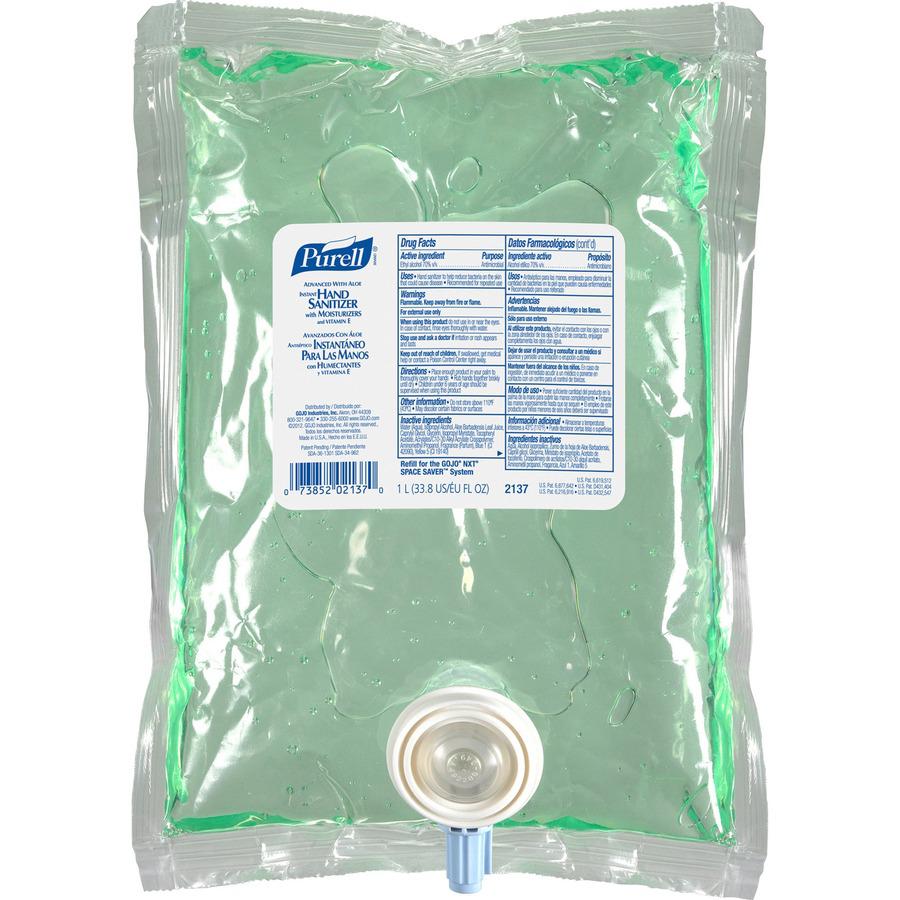 PURELL&reg; Sanitizing Gel Refill - 33.8 fl oz (1000 mL) - Kill Germs - Hand - Residue-free - 8 / Carton. Picture 4