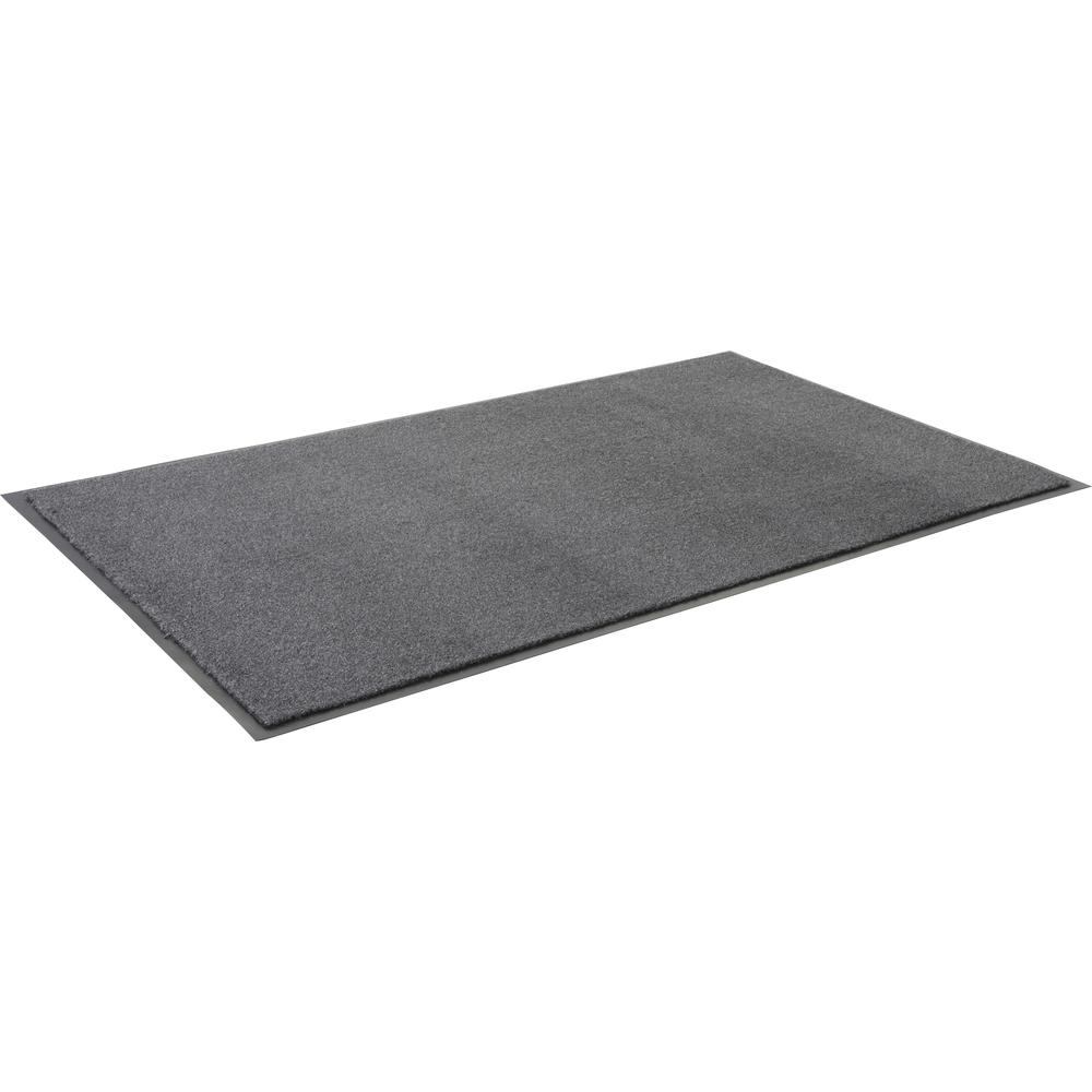 Genuine Joe Silver Series Indoor Entry Mat - Building, Carpet, Hard Floor - 10 ft Length x 36" Width - Plush - Charcoal. Picture 7