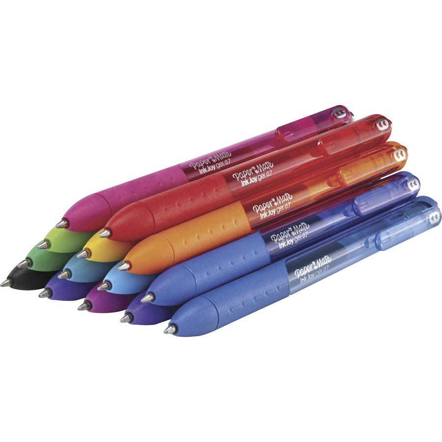 Paper Mate InkJoy Gel Pen - 0.7 mm Pen Point Size - Retractable - Assorted Gel-based Ink - Assorted Barrel - 14 / Pack. Picture 6