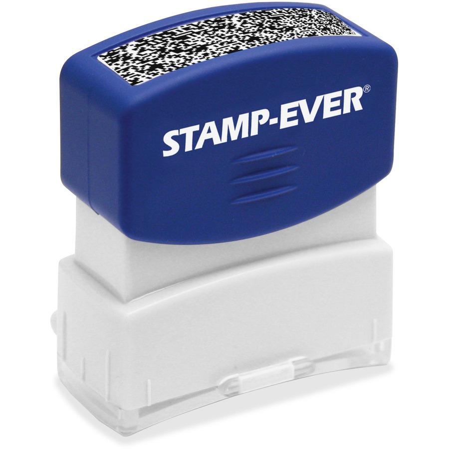 Stamp-Ever Pre-inked Security Block Stamp - 1.69" Impression Width x 0.56" Impression Length - 50000 Impression(s) - Blue - 1 Each. Picture 2