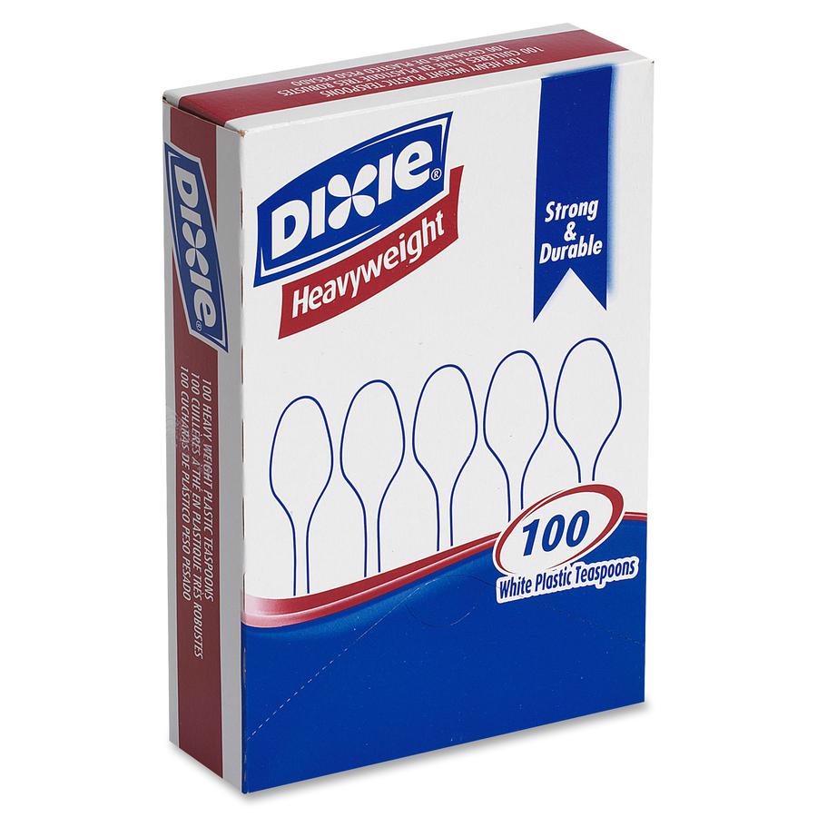 Dixie Heavyweight Disposable Teaspoons Grab-N-Go by GP Pro - 100 / Box - 10/Carton - Teaspoon - 1000 x Teaspoon - White. Picture 8