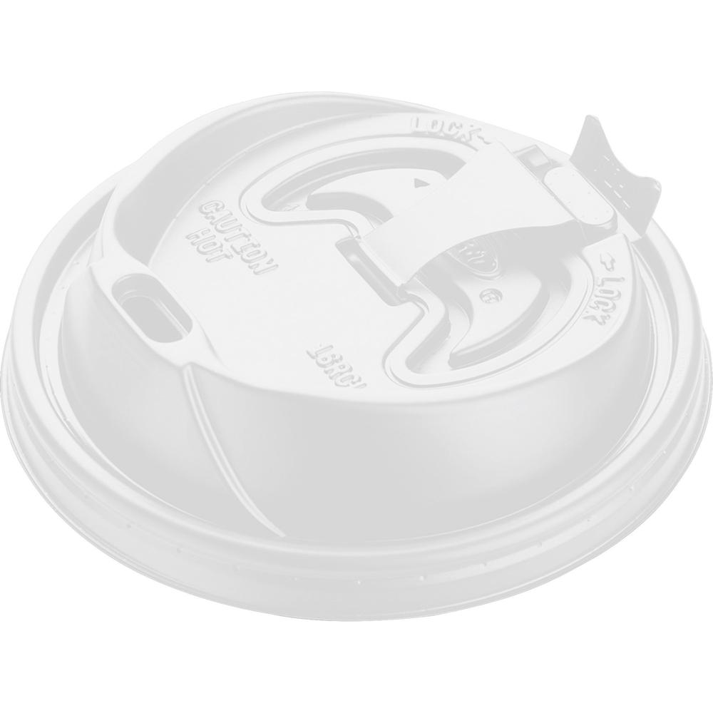 Dart Reclosable Hot Beverage Cup Lid - 100 Lids/Pack - 1000 / Carton - White. Picture 2