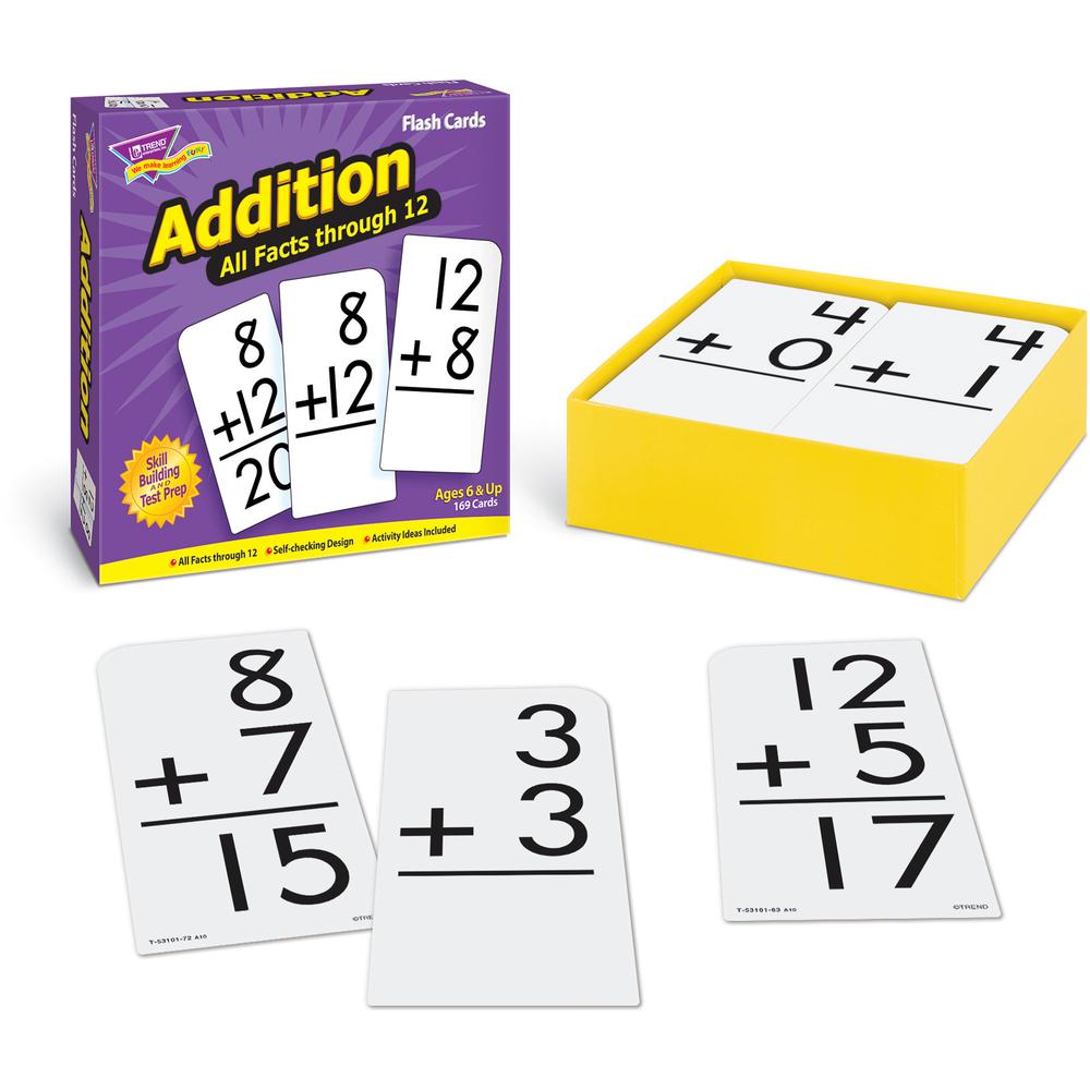 Trend Addition all facts through 12 Flash Cards - Theme/Subject: Learning - Skill Learning: Addition - 169 Pieces - 6+ - 169 / Box. Picture 3