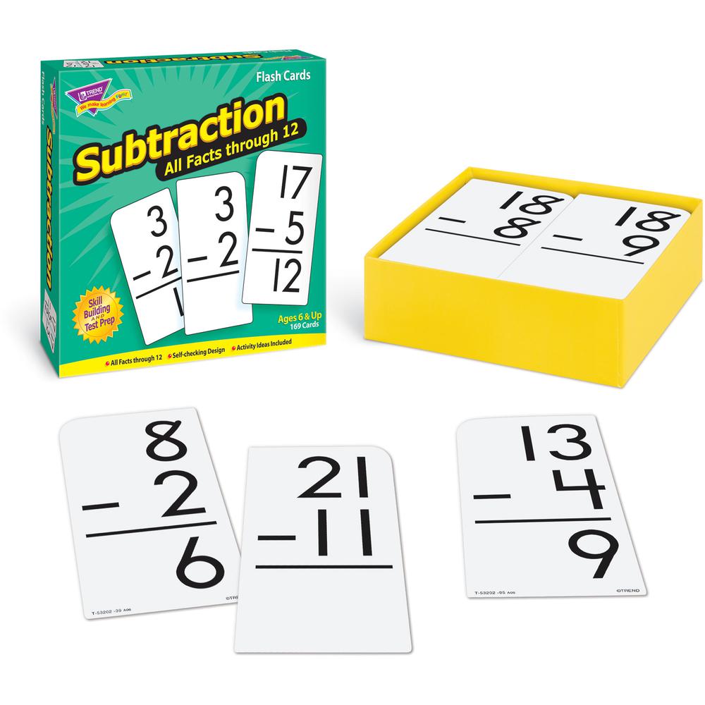 Trend Subtraction all facts through 12 Flash Cards - Theme/Subject: Learning - Skill Learning: Subtraction - 169 Pieces - 6+ - 169 / Box. Picture 6