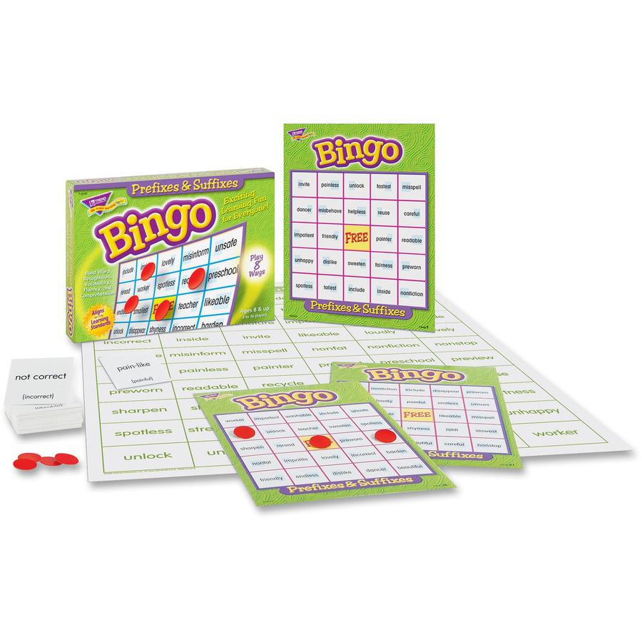 Trend Prefixes and Suffixes Bingo Game - Educational - 3 to 36 Players - 1 Each. Picture 6