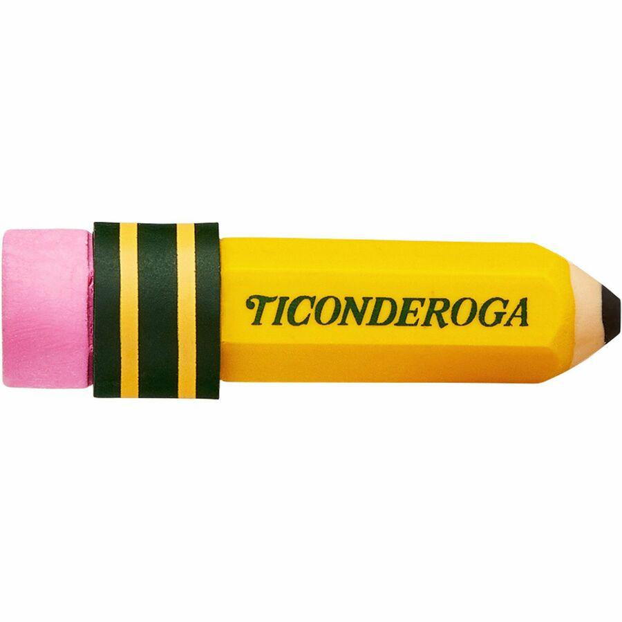 Ticonderoga Pencil-Shaped Erasers - Yellow - Pencil - 36 / Box - Latex-free, Smudge-free, Non-toxic. Picture 10