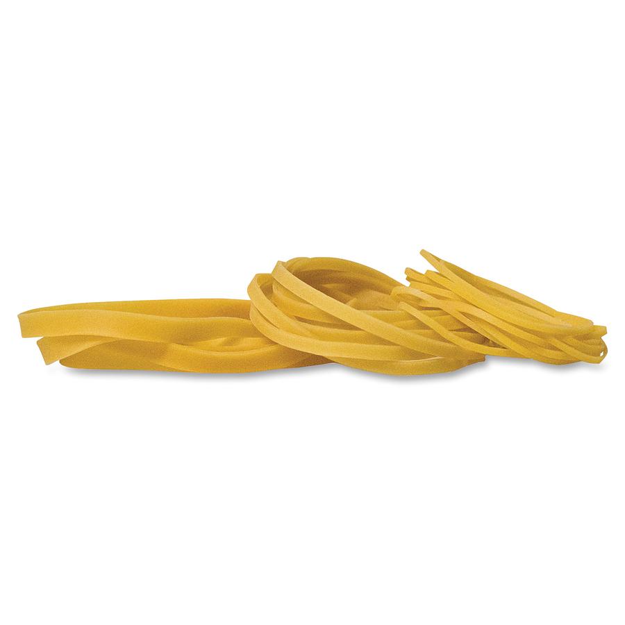 Alliance Rubber 20545 Pale Crepe Gold Rubber Bands - Size #54 - Assorted Sizes - Golden Crepe - 1 lb Box. Picture 3