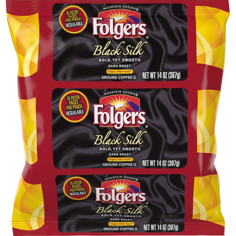 Folgers&reg; Ground Black Silk Coffee - Dark - 1.4 oz - 40 / Carton. Picture 18