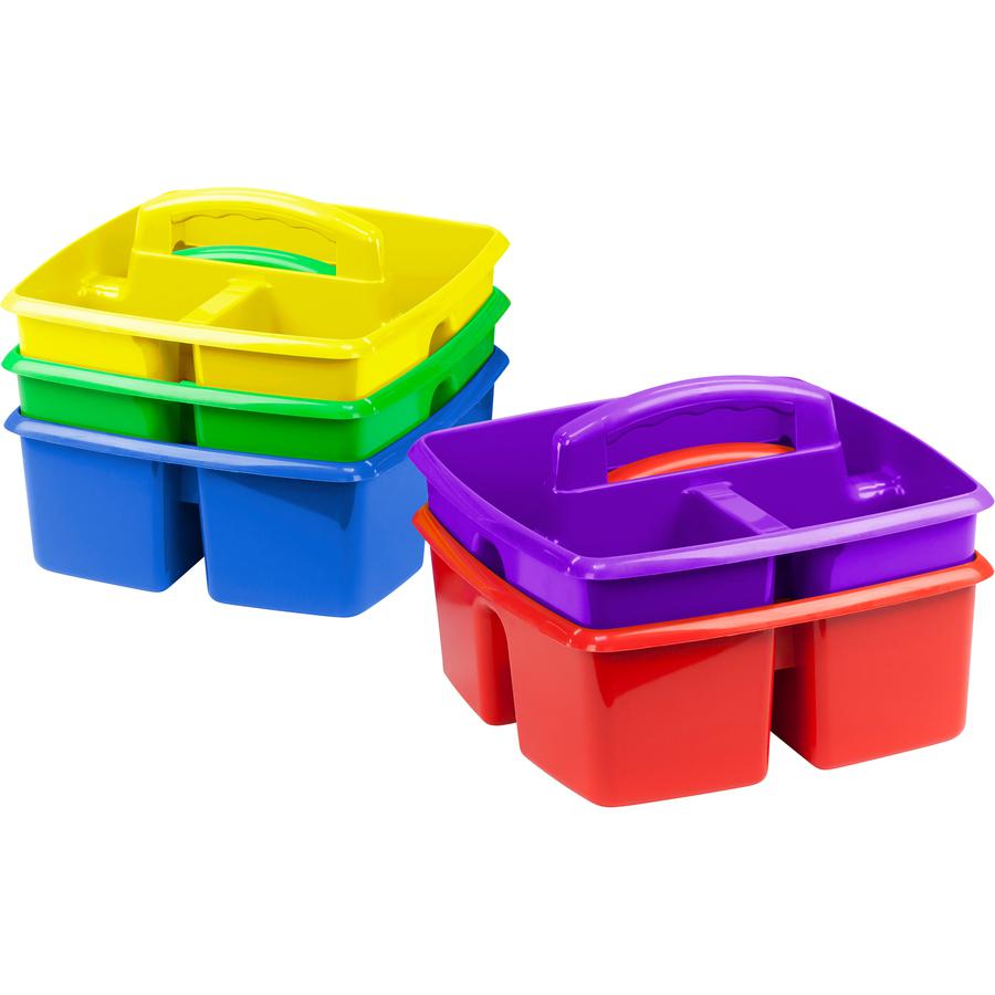 Storex Classroom Caddy - 3 Compartment(s) - 5.3" Height x 9.3" Width x 9.3" Depth - 50% Recycled - Blue - Plastic - 5 / Set. Picture 2