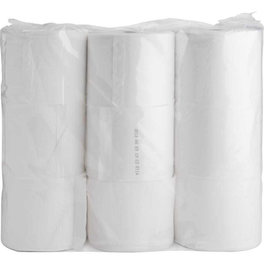 Genuine Joe Solutions Double Capacity Bath Tissue - 2 Ply - 1000 Sheets/Roll - 0.71" Core - White - Virgin Fiber - 36 / Carton. Picture 16