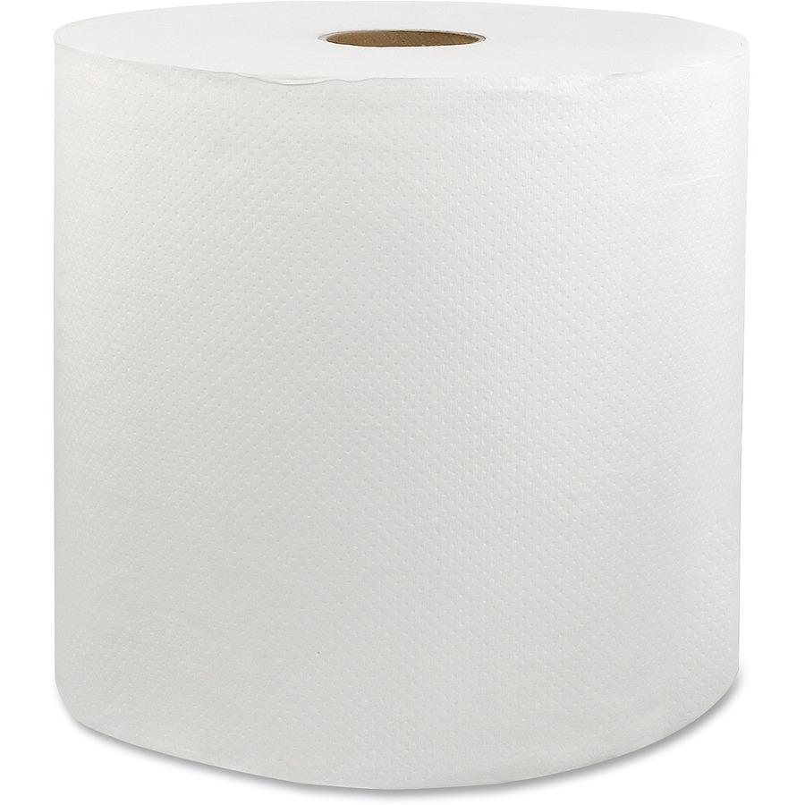 Livi Solaris Paper Hardwound Paper Towels - 1 Ply - 8" x 800 ft - White - Virgin Fiber - 6 / Carton. Picture 4