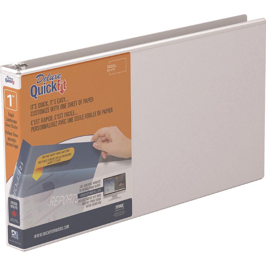 QuickFit Ledger Binder - 1" Binder Capacity - Legal - 8 1/2" x 14" Sheet Size - 200 Sheet Capacity - Round Ring Fastener(s) - 2 Internal Pocket(s) - Polypropylene - White - Recycled - Spine, Ink-trans. Picture 5