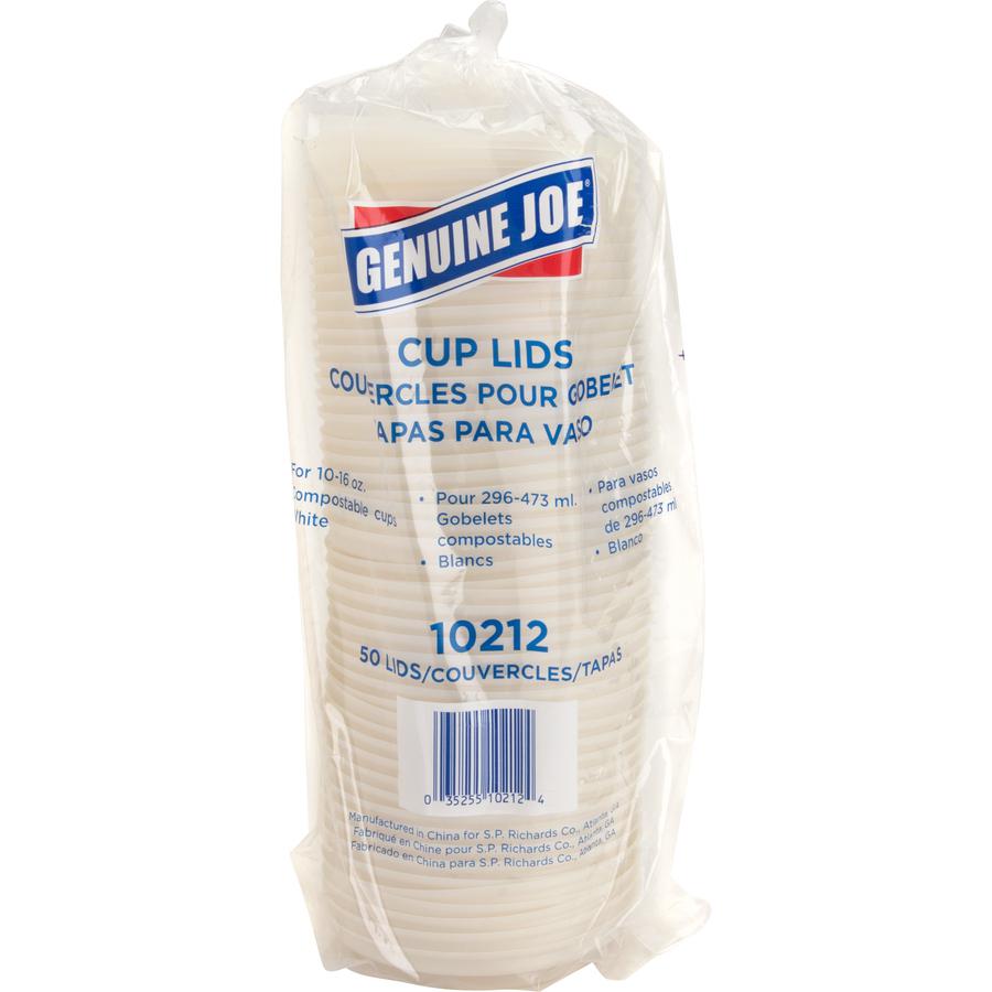 Genuine Joe Vented Hot Cup Lid - Polystyrene - 50 Lids/Pack - 1000 / Carton - White. Picture 10
