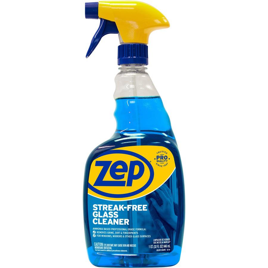 Zep Streak-Free Glass Cleaner - 32 fl oz (1 quart) - 12 / Carton - Streak-free, Quick Drying - Blue. Picture 6