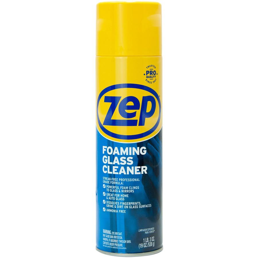 Zep Foaming Glass Cleaner - Foam Spray - 19 fl oz (0.6 quart) - 12 / Carton - Black. Picture 3