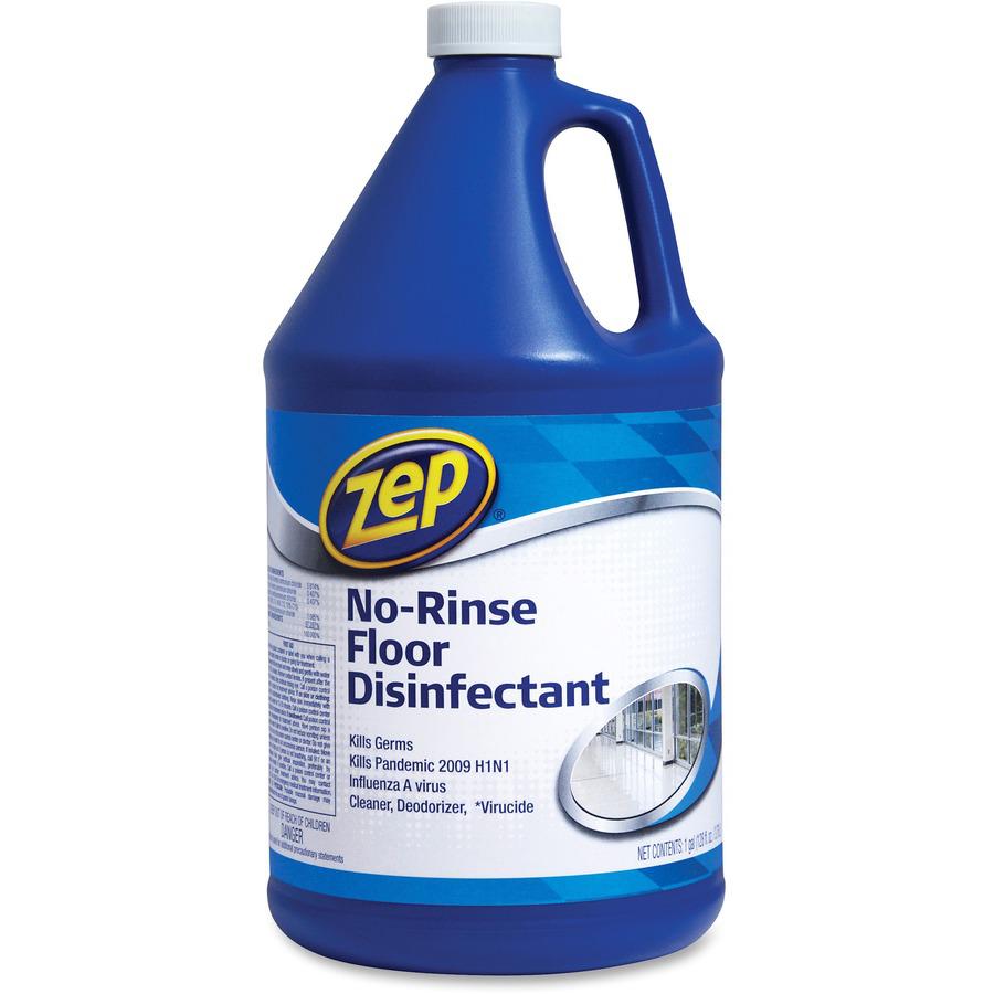 Zep No-Rinse Floor Disinfectant - Liquid - 128 fl oz (4 quart) - 4 / Carton - Blue. Picture 3