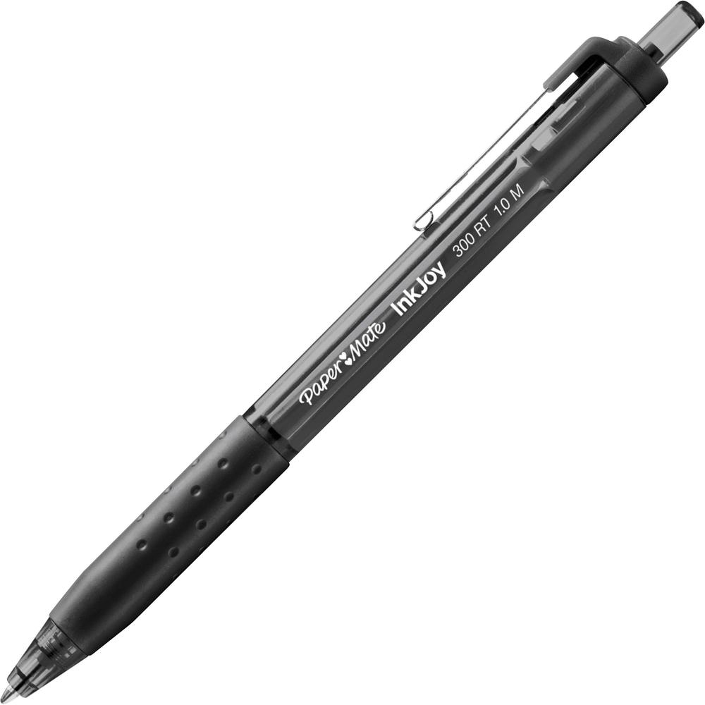 Paper Mate Inkjoy 300 RT Ballpoint Pens - 1 mm Pen Point Size - Retractable - Black - Black Barrel - 24 / Pack. Picture 3