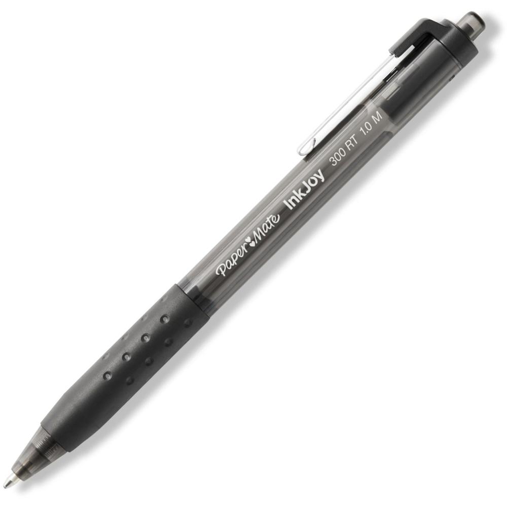 Paper Mate Inkjoy 300 RT Ballpoint Pens - 1 mm Pen Point Size - Retractable - Black - Black Barrel - 1 Dozen. Picture 2