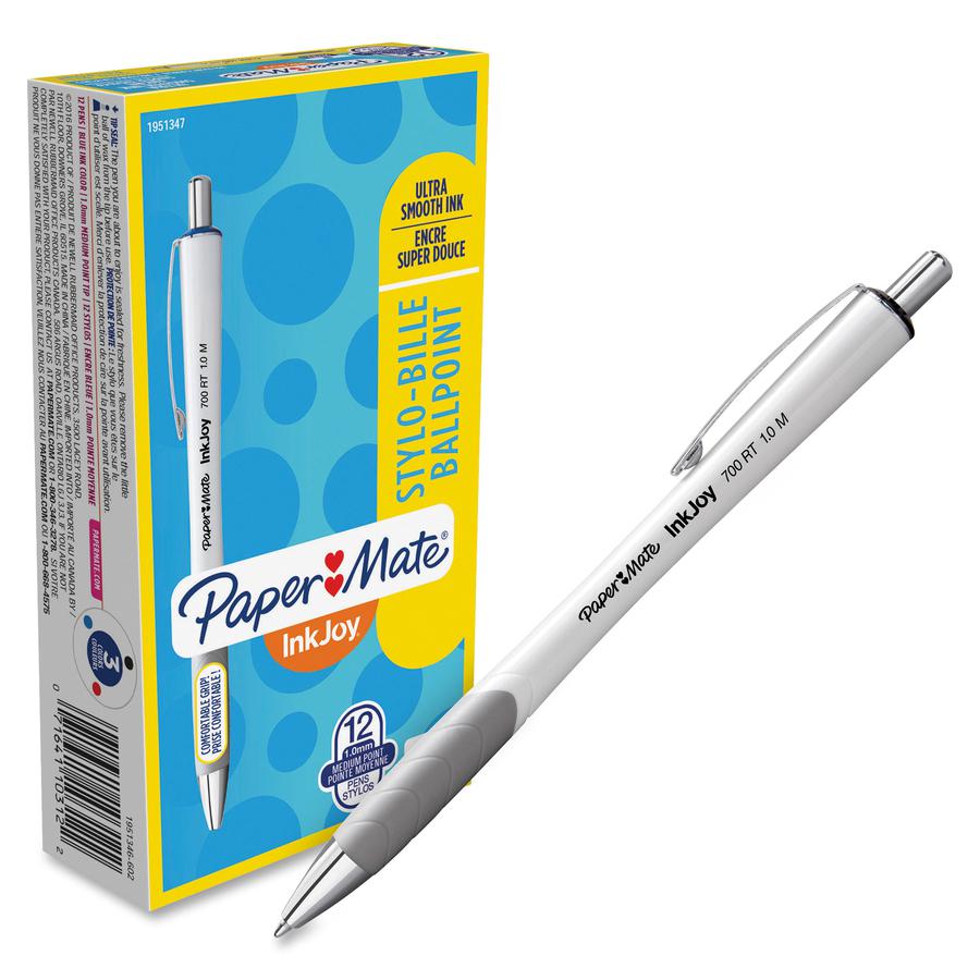 Paper Mate InkJoy 700 RT Ballpoint Pens - 1 mm Pen Point Size - Retractable - Black - White Barrel - 1 / Box. Picture 3