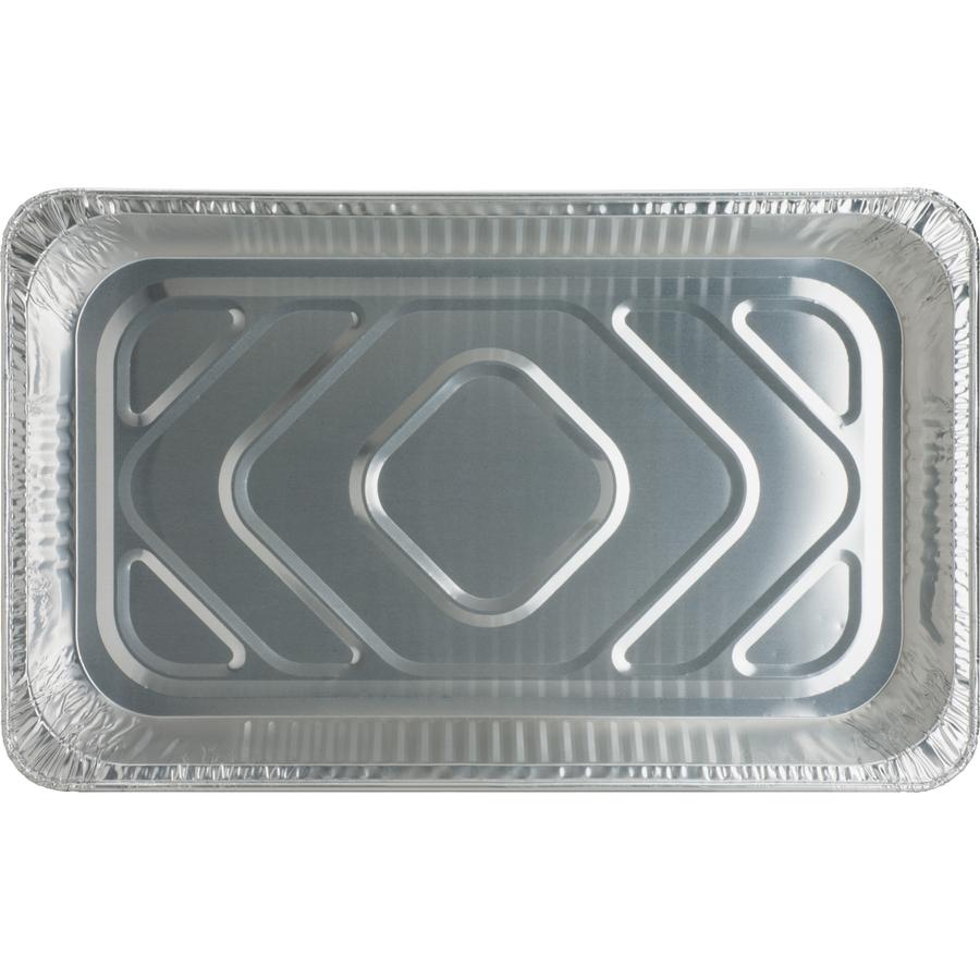 Genuine Joe Full-size Disposable Aluminum Pan - Cooking, Serving - Disposable - Silver - Aluminum Body - 50 / Carton. Picture 10
