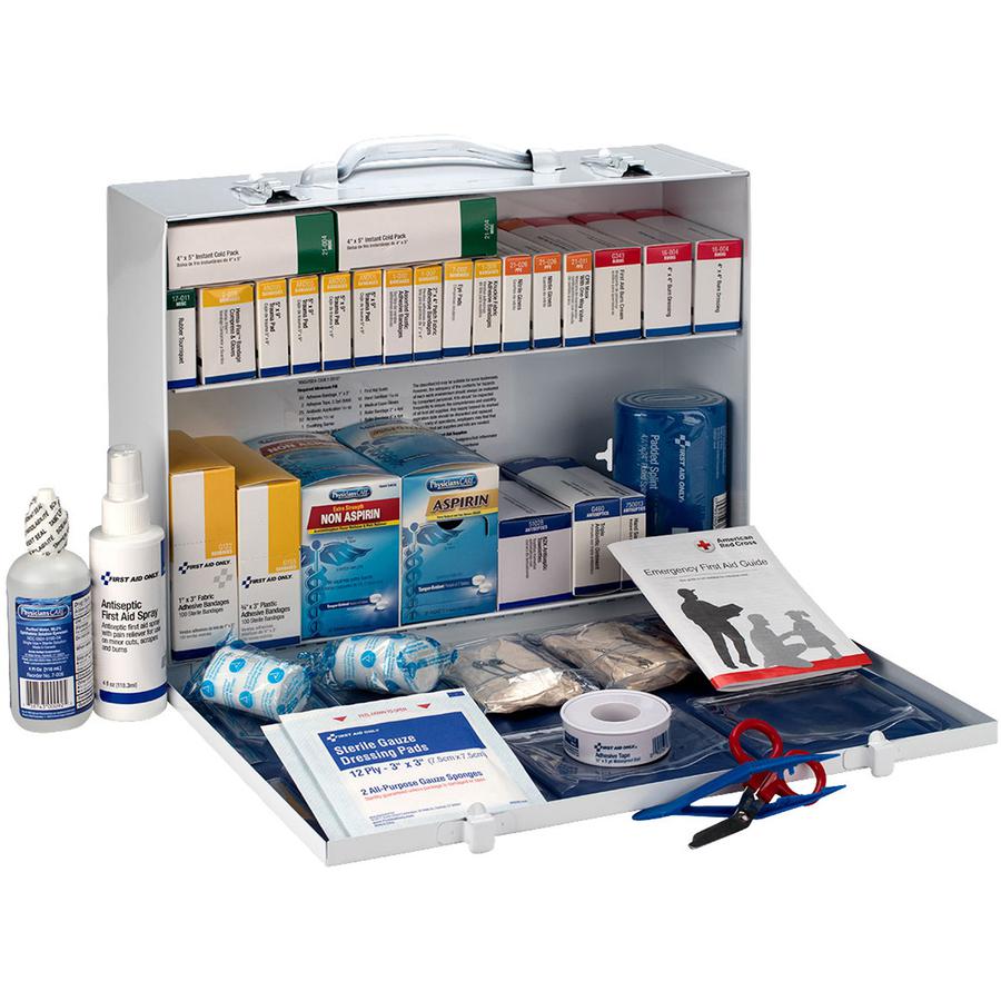 First Aid Only 2-Shelf First Aid Cabinet with Medications - ANSI Compliant - 446 x Piece(s) For 75 x Individual(s) - 11" Height x 15.3" Width x 4.5" Depth Length - Steel Case - 1 Each. Picture 9