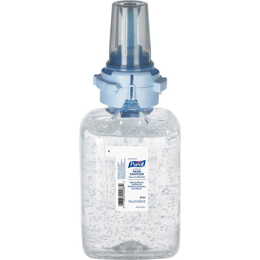 PURELL&reg; Hand Sanitizer Gel Refill - Fragrance-free Scent - 23.7 fl oz (700 mL) - Push Pump Dispenser - Kill Germs - Hand - Moisturizing - Clear - Bio-based - 4 / Carton. Picture 4