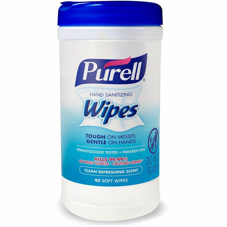 PURELL&reg; Clean Scent Hand Sanitizing Wipes - Clean - White - 40 Per Canister - 6 / Carton. Picture 6
