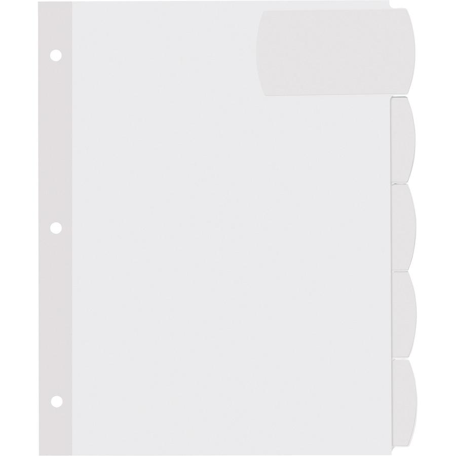 Avery&reg; Big Tab Printable Large White Label Dividers - 20 x Divider(s) - 5 - 5 Tab(s)/Set - 8.5" Divider Width x 11" Divider Length - 3 Hole Punched - White Paper Divider - White Paper Tab(s) - Rec. Picture 9