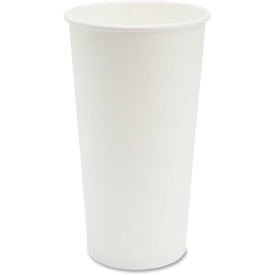Genuine Joe 20 oz Disposable Hot Cups - 50 / Pack - 20 / Carton - White - Polyurethane - Coffee, Hot Drink, Picnic, Company, Tea, Hot Chocolate, Beverage. Picture 6