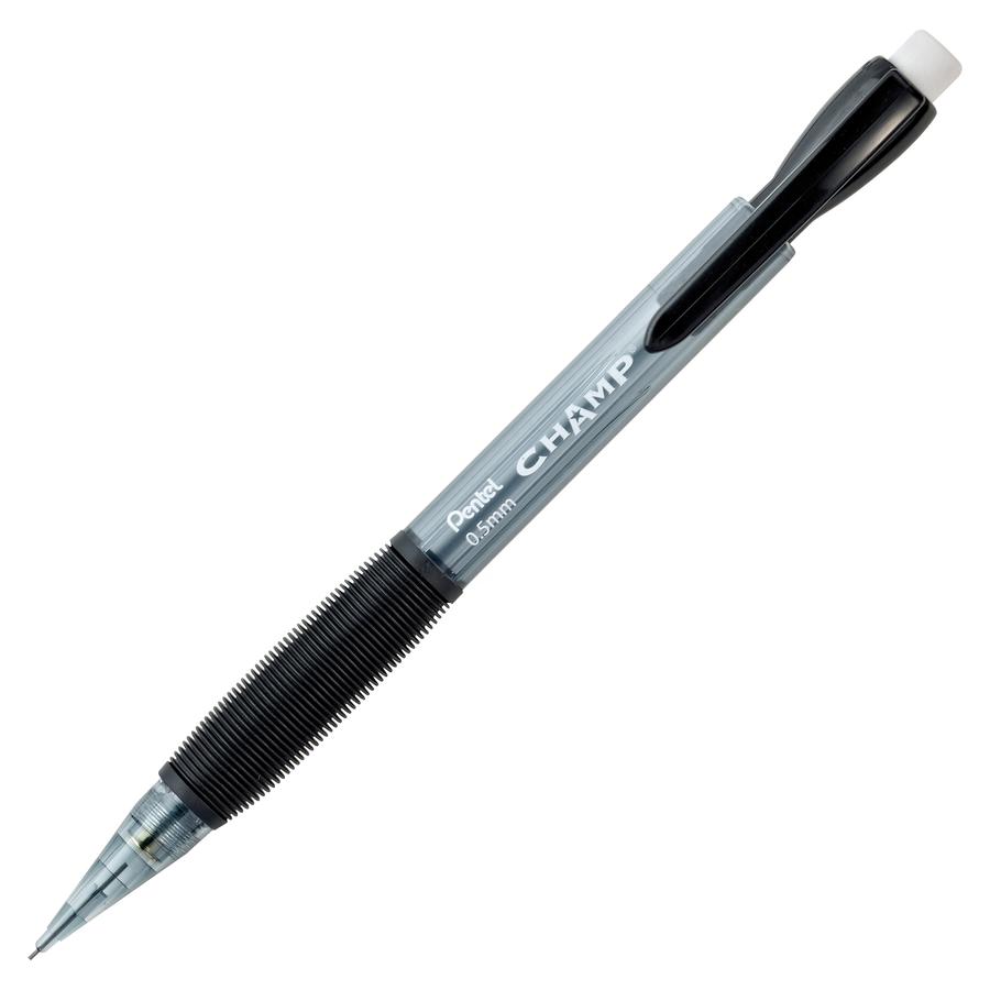 Pentel Champ Mechanical Pencils - HB Lead - 0.5 mm Lead Diameter - Refillable - Black Lead - Black Barrel - 24 / Pack. Picture 5