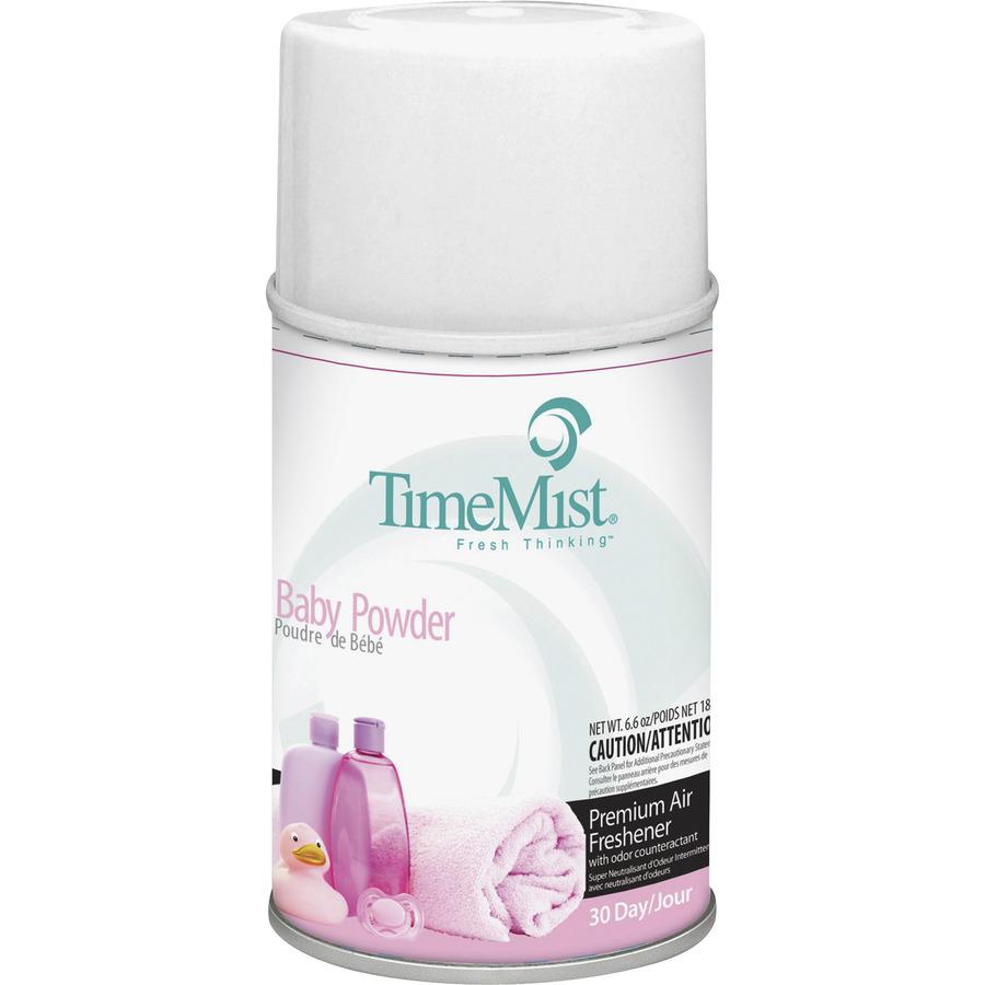 TimeMist Metered 30-Day Baby Powder Scent Refill - Spray - 6000 ft³ - 5.3 fl oz (0.2 quart) - Baby Powder - 30 Day - 12 / Carton - Long Lasting, Odor Neutralizer. Picture 3