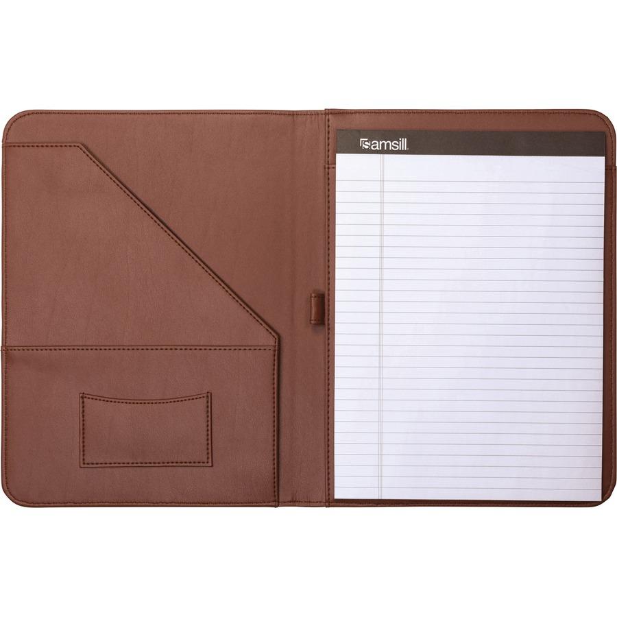 Samsill Letter Pad Folio - 8 1/2" x 11" - Leather - Tan - 1 Each. Picture 4