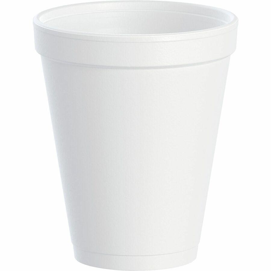 Dart 10 oz Insulated Foam Cups - 25 / Bag - 40 / Carton - White - Foam - Beverage. Picture 8