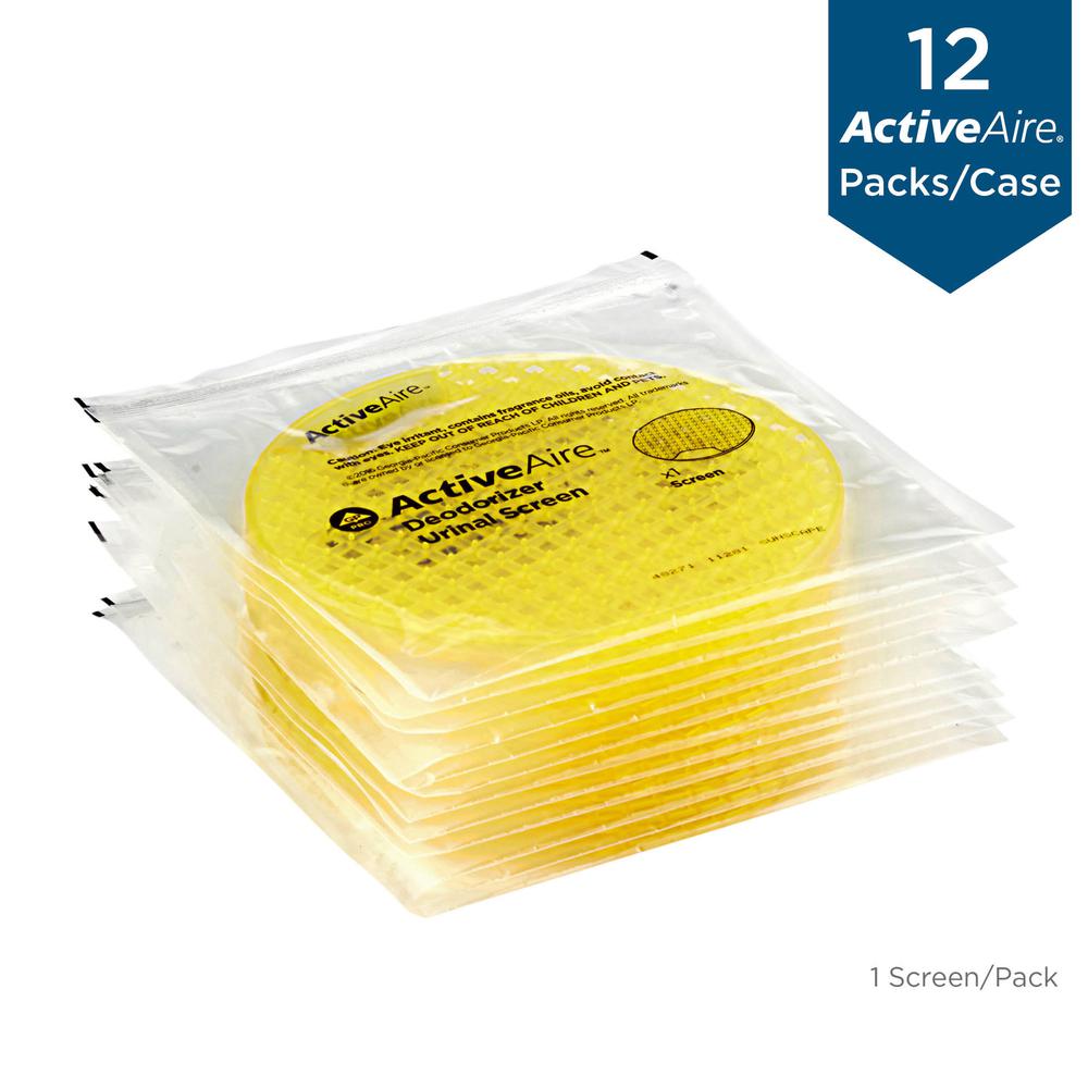 ActiveAire Deodorizer Urinal Screens - Lasts upto 30 Days - Deodorizer - 12 / Carton - Yellow. Picture 4
