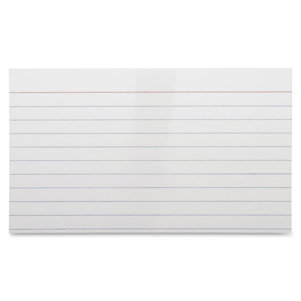 Business Source Ruled Index Cards - Front Ruling Surface - Ruled - 72 lb Basis Weight - 5" x 3" - White Paper - 1000 / Box. Picture 8