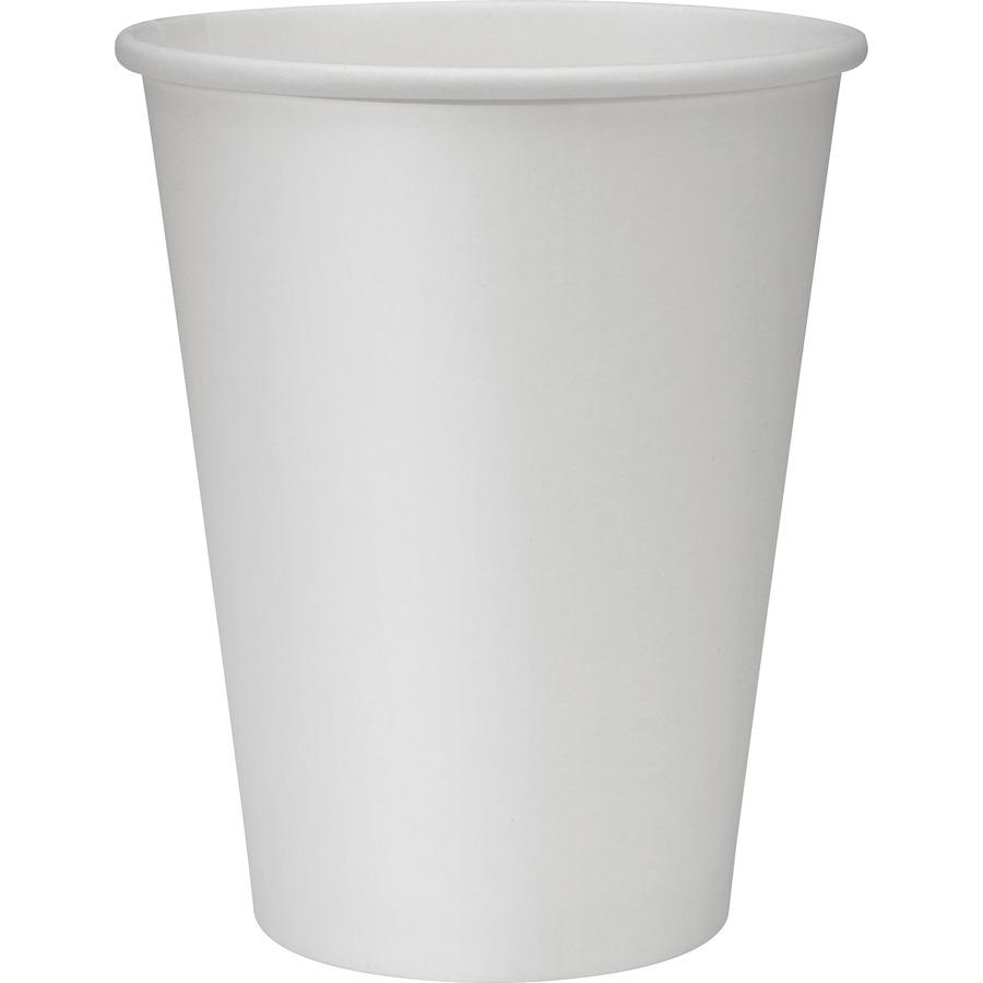 Genuine Joe 12 oz Disposable Hot Cups - 50.0 / Pack - 5 / Bundle - White - Polyurethane - Hot Drink, Beverage. Picture 6