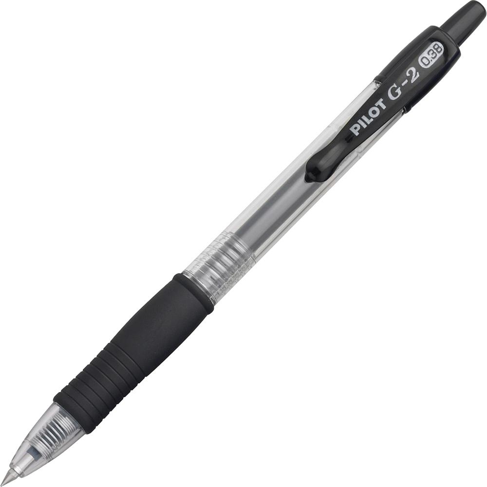 Pilot G2 Premium Gel Roller Retractable Pens - Ultra Fine Pen Point - 0.38 mm Pen Point Size - Refillable - Retractable - Black Gel-based Ink - Clear Barrel - 24 / Bundle. Picture 6