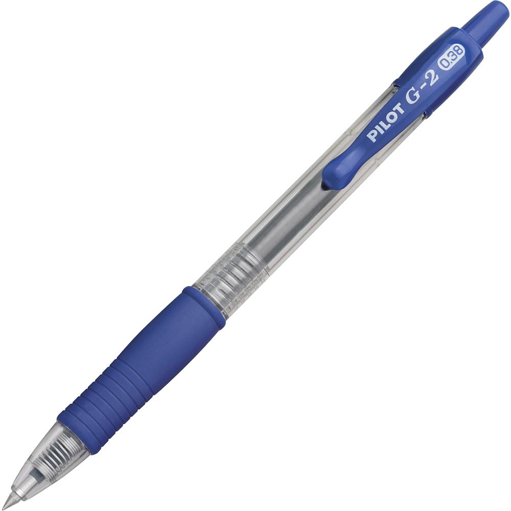 Pilot G2 Premium Gel Roller Retractable Pens - Ultra Fine Pen Point - 0.38 mm Pen Point Size - Refillable - Retractable - Blue Gel-based Ink - Clear Barrel - 24 / Bundle. Picture 2