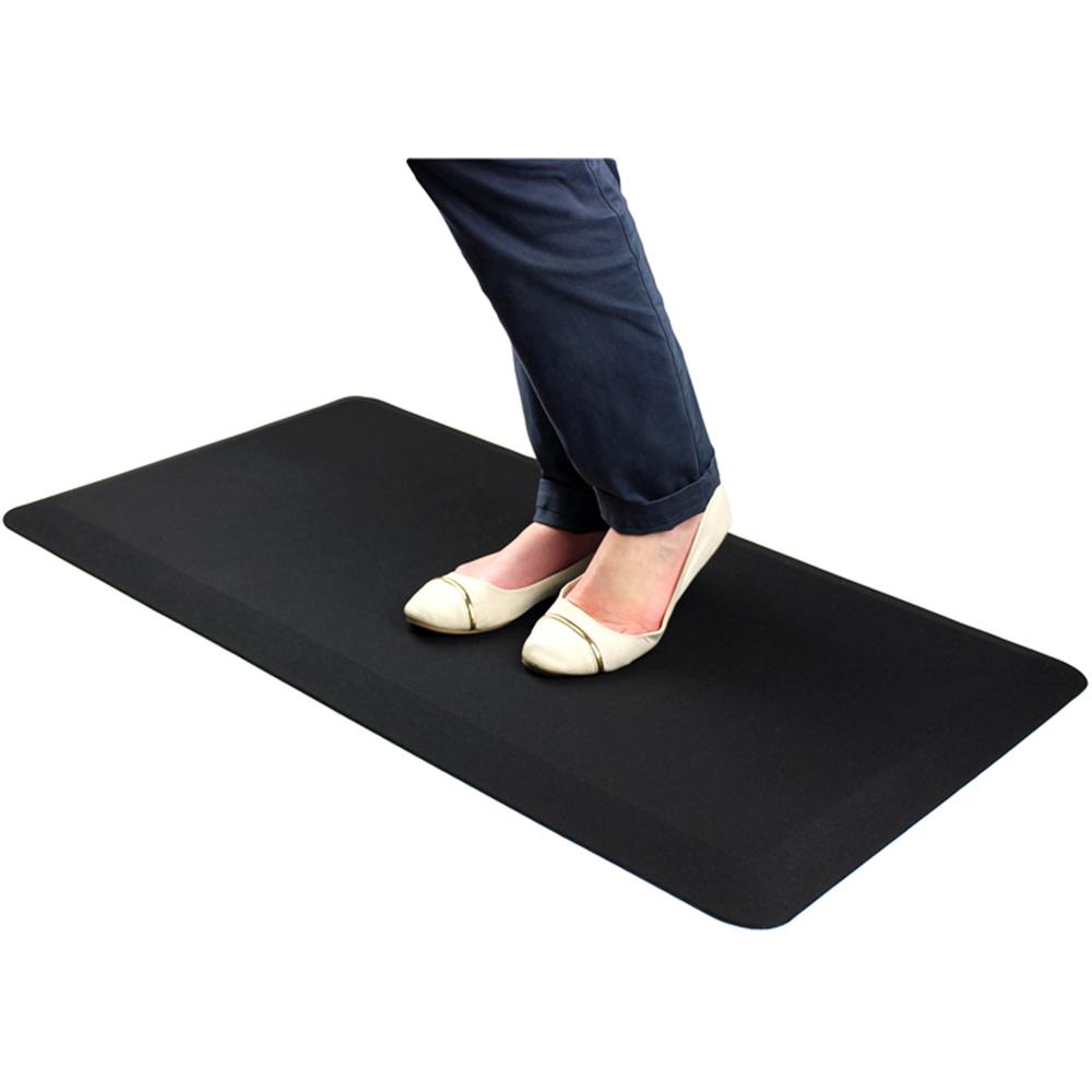 AFS-TEX Unique System 3000 Anti-Fatigue Mat - Workstation, Stand-up Desk, Reception, Counter - 39" Length x 20" Width x 0.80" Thickness - Rectangle - Polyurethane, Polyester - Midnight Black. Picture 2