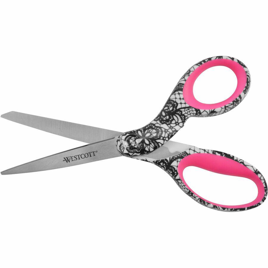 Westcott 8" Fashion Scissors - 8" Overall Length - Left/Right - Stainless Steel - Multi - 1 Each. Picture 7