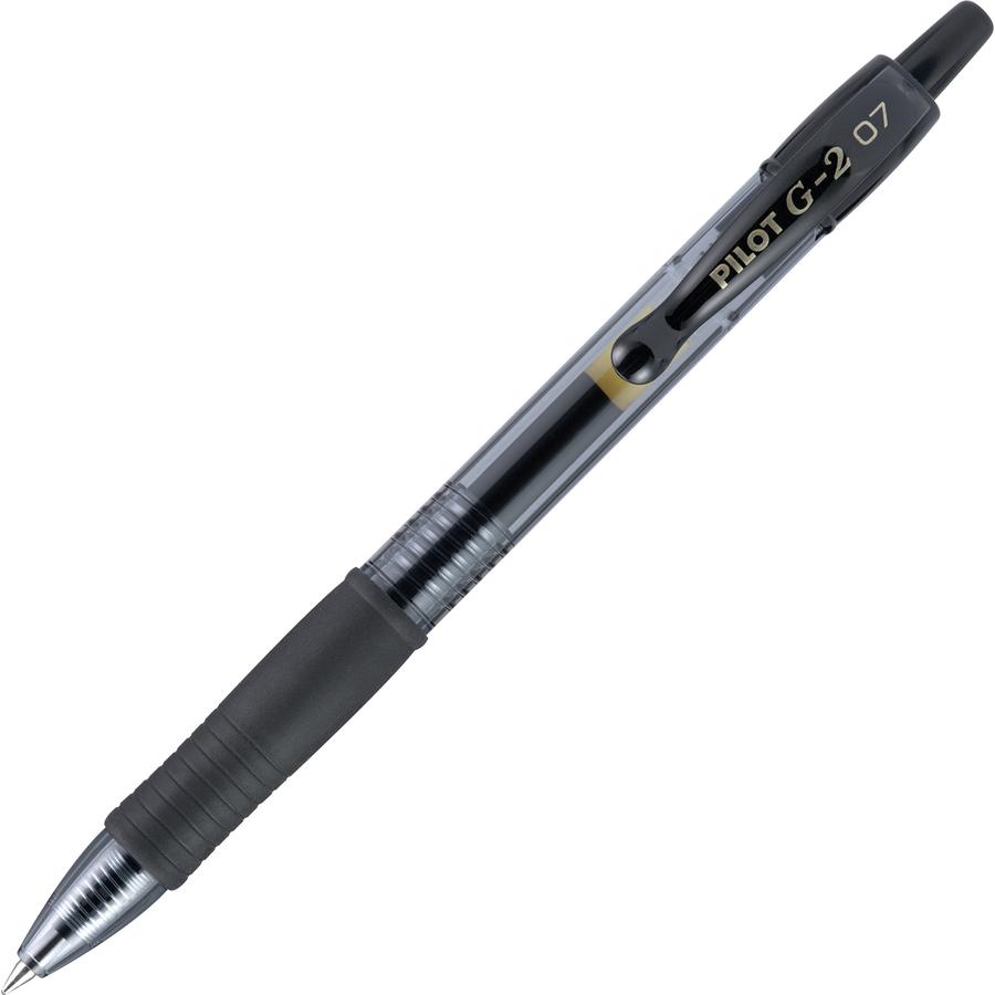G2 Retractable Gel Ink Pens with Black Ink - Fine Pen Point - 0.7 mm Pen Point Size - Refillable - Retractable - Black - Black Barrel - 36 / Pack. Picture 4