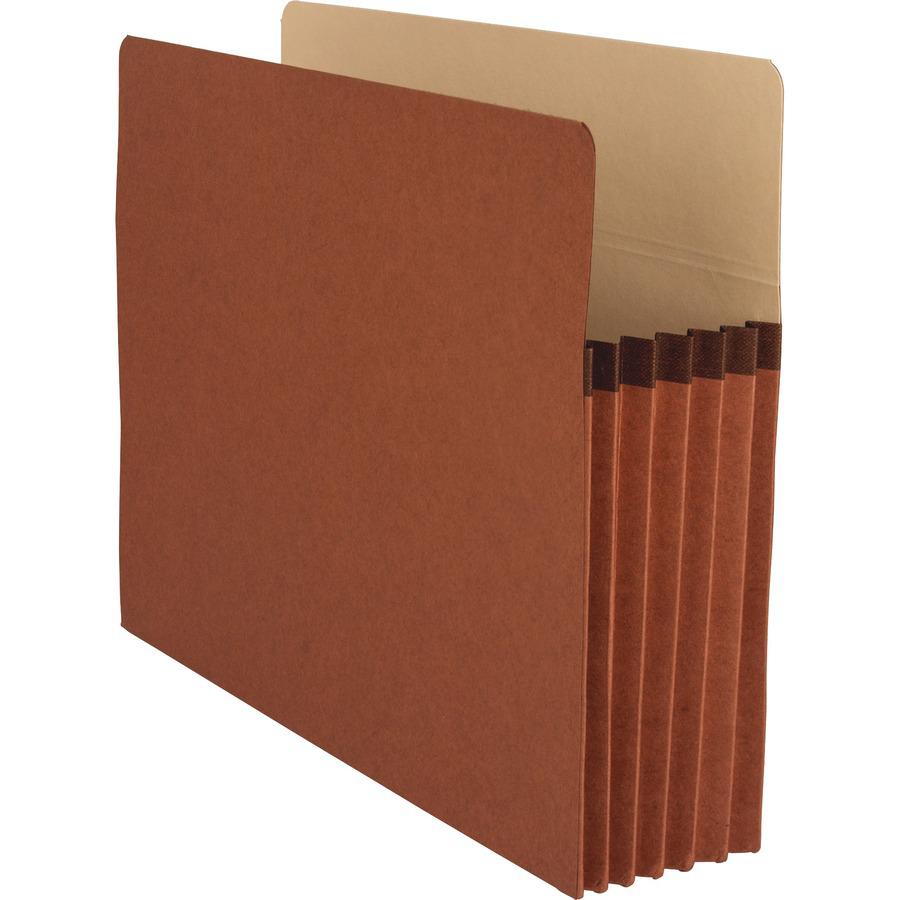 Business Source Letter Recycled File Pocket - 8 1/2" x 11" - 1200 Sheet Capacity - 5 1/4" Expansion - Redrope - 30% Recycled - 50 / Carton. Picture 6