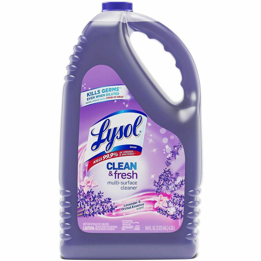 Lysol Clean/Fresh Lavender Cleaner - Liquid - 144 fl oz (4.5 quart) - Clean & Fresh Lavender Orchid Scent - 4 / Carton - Purple. Picture 3