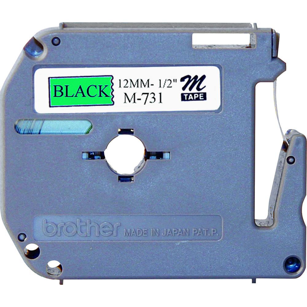 Brother P-touch Nonlaminated M Series Tape Cartridge - 1/2" Width x 26 1/5 ft Length - Rectangle - Direct Thermal - Black, Green - 3 / Bundle. Picture 3