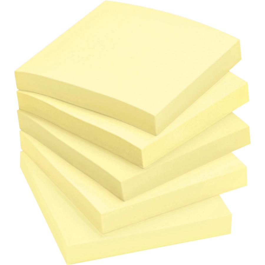 Post-it&reg; Notes Original Notepads - 3" x 3" - Square - 100 Sheets per Pad - Unruled - Canary Yellow - Paper - Self-adhesive, Repositionable - 24 / Bundle. Picture 7