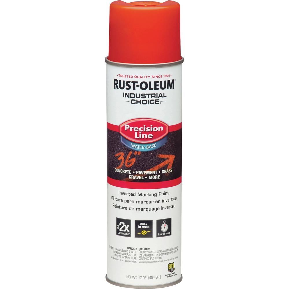 Rust-Oleum Industrial Choice Precision Line Marking Paint - 17 fl oz - 12 / Carton - Alert Orange. Picture 3