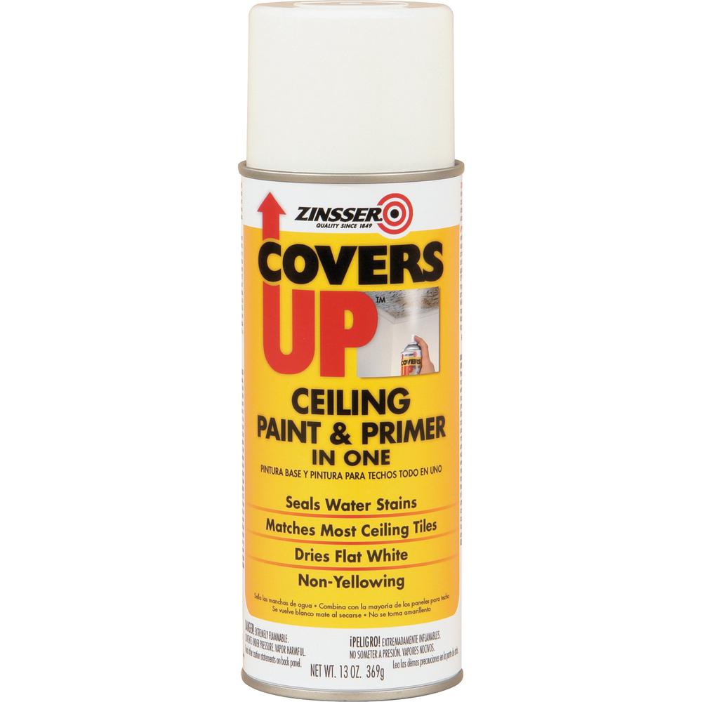Zinsser COVERS UP Ceiling Paint & Primer In One - 13 fl oz - 6 / Carton - White. Picture 3